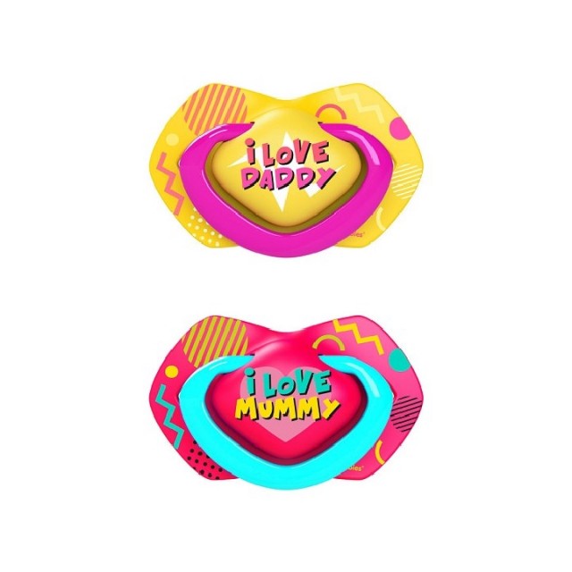 CANPOL BABIES SILICONE CHEAT NEON LOVE (2 PCS) 18M + - PINK
